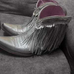 Gold Fringe Cowboy Boots